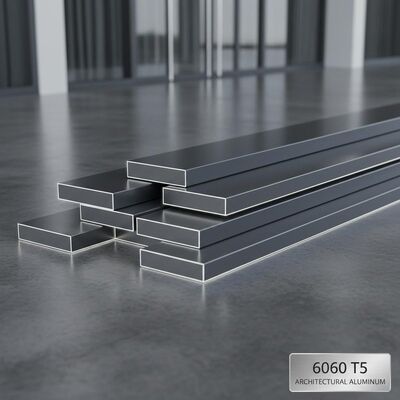6060 T5 الصف المعماري ألومنيوم شقة شريط مع انتهية النيتروجين متفوقة لأطر أبواب النوافذ وجدران الستائر