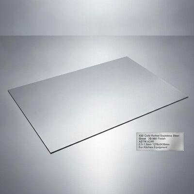 430 ورقة الفولاذ المقاوم للصدأ مع 2B طاحونة النهاية 0.5-1.5mm سمك و 1219x2438mm حجم لمعدات المطبخ