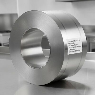 430 الفولاذ المقاوم للصدأ لفائف الصف الغذائي ROHS REACH متوافق 0.3mm-3.0mm سمك 2B BA النهاية لأجهزة المطبخ