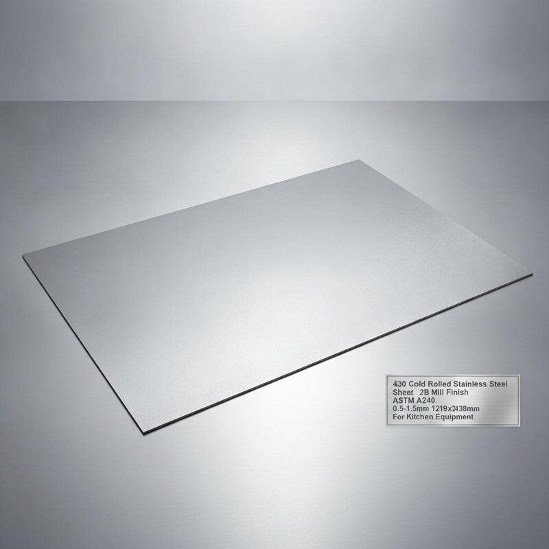 430 ورقة الفولاذ المقاوم للصدأ مع 2B طاحونة النهاية 0.5-1.5mm سمك و 1219x2438mm حجم لمعدات المطبخ